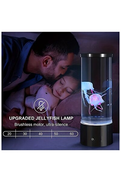 Choice حوض مائي قنديل البحر الخيالي مقاس M يعمل بمنفذ USB/بطارية ومصباح LED متغير اللون بجانب السرير