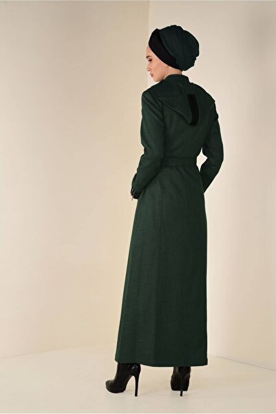 Alvina 1312 Model with Button and Belt Detail and Curtain Decoration