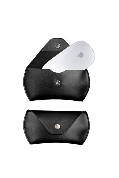 Choice جراب حماية أسود من الجلد الصناعي للفأرة ماجيك ماوس الجيل الأول/الثاني، لاسلكي، بلوتوث، مغناطيسي، مصنوع من الجلد