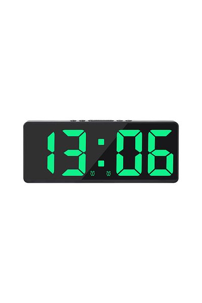 Choice Bg Digital Alarm Clock Voice Control Teperature Snooze Night Mode Desktop Table Clock 12/24h Anti-di