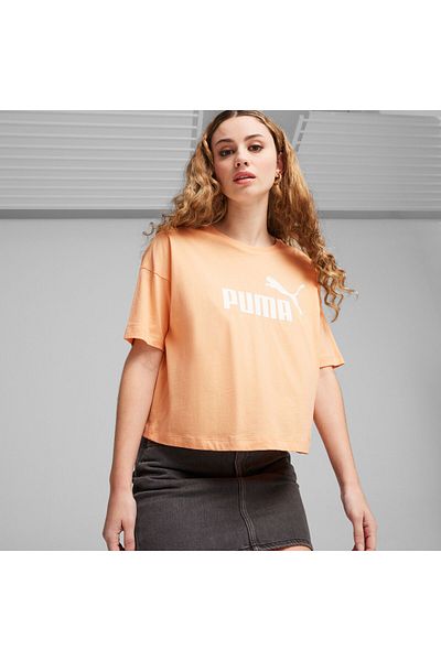 Puma Γυναικείο ροζ μπλουζάκι Ess Cropped Logo 58686646
