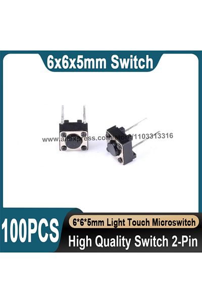 Choice 100Pcs 6x6x5mm Micro Switch Touch Switch For 6*6*5mm DIP-2PIN Micro Touch Switch
