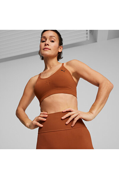 Puma MOVE SHAPELUXE SEAMLESS Kadın Kahverengi BRA 52436281