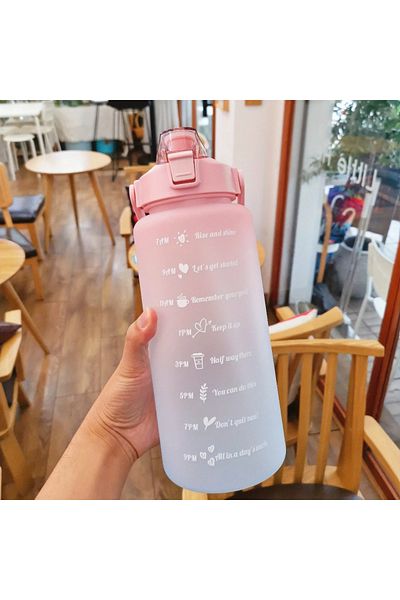 Choice 2L pink water bottle Water Bottle 2 Liter Stay Hydrated Motivated Leakproof Plastic Sport Bottle Rem