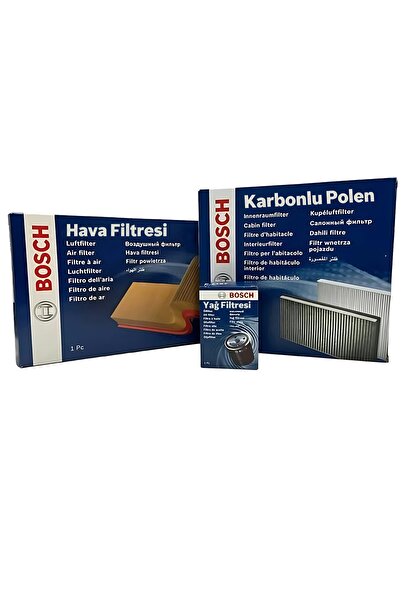 Bosch VW Polo 1.4 Filtre Bakım Seti 2007-2010 Karbonlu Polen+Hava+Yağ