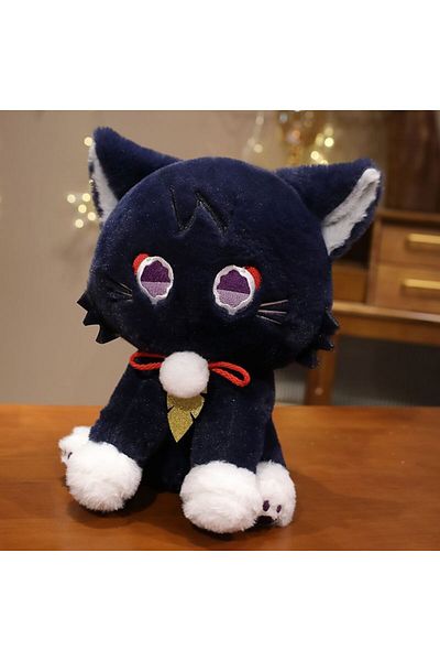 Choice Game Genshin Black Scaramouche Cat Fluffy Impact Wanderer Pet Plush Toys Cosplay Doll Soft Stuffe...