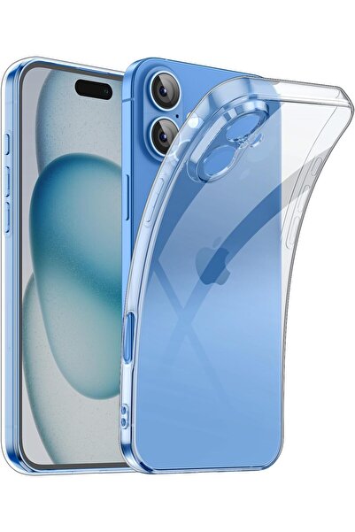 WANNA PROTECT iPhone 16 Uyumlu Kamera Korumalı Kılıf Şeffaf Ultra Esnek Silik...