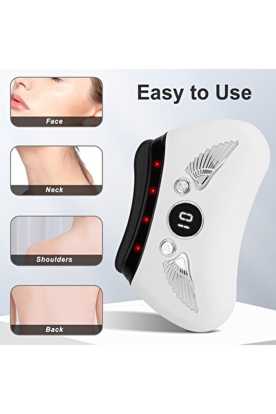 Arabest جهاز تدليك الوجه الكهربائي، أدوات تدليك الوجه غوا شا، لوح كشط بـ 16 ترسًا، درجة حرارة من 40 درجة مئوية إلى 56 درجة مئوية