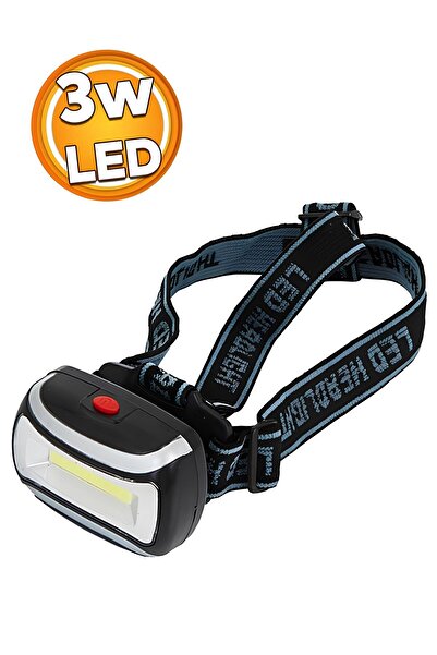 Badem10 Klasik Pilli Kafa Lambası 3 W Ledli Kamp Kafa Feneri El Feneri 3 Modl...