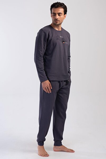 VİENETTA Erkek 2 İplik Uzun Kol Füme Pijama Takım C5T0N0O304