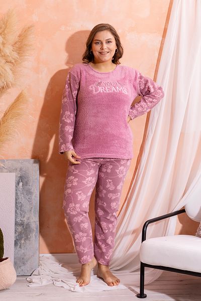 nisaNCa Plush Fleece Pajama Set - Winter Plus Size Women's Pajamas