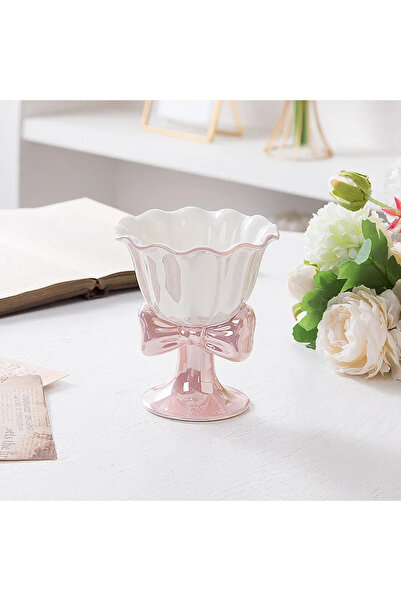 Choice 180ml Pink 1Pcs 180ML Ceramic Ice Cream Footed Dessert Bowl Cup Milk Yogurt Cereal Dessert Serving D