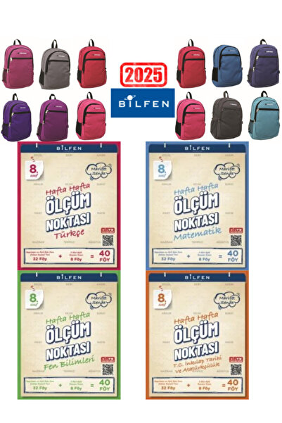 Bilfen Yayıncılık 2025 8.Sınıf Mat-Türkçe-Fen-İnk.Tarihi Hafta Hafta Ölçüm No...
