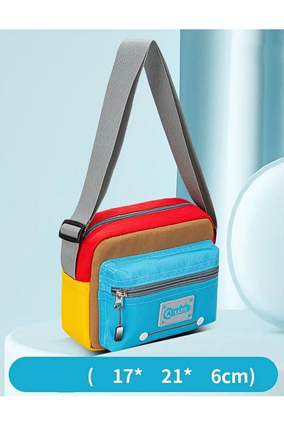 Go Veform Geanta de umar colorata pentru copii cu curea albastra model 8000-2