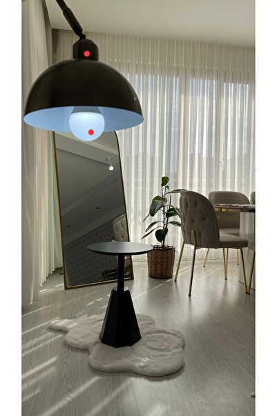 Gold Design Pera Yan Sehpa Sıyah Renk Zigon 55 Cm