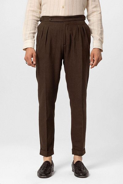 Antioch High Waist Linen Blended - Double Leg Men's Trousers