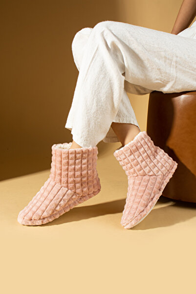 Pembe Potin Women's Powder Slippers Daily Warm Lining Comfortable Sole Home Boots Home Shoes