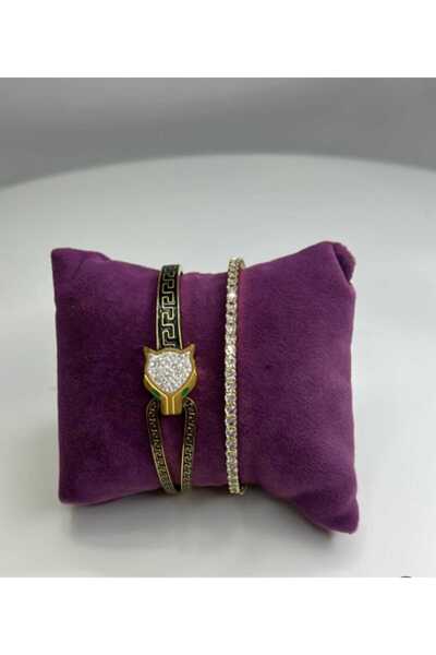 G Sport POLO Zirkon Taşlı Kaplan Desenli İşlemeli Paslanmaz Çelik Kelepçe Bil...