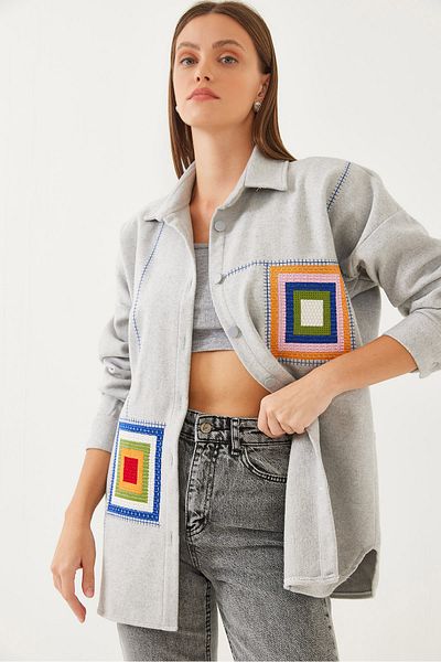 Bianco Lucci Cămașă de damă cu broderie detaliată 60351009