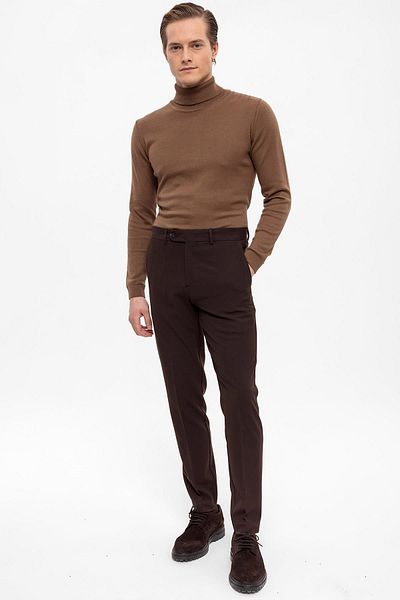 Antioch Brown Men's Fabric Trousers