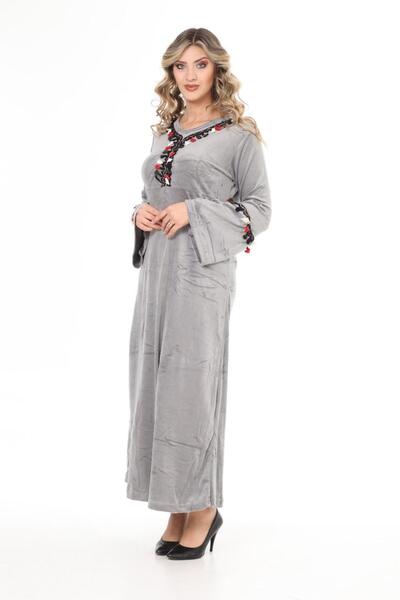 mervemoda ЖІНОЧА ОКСАМИТОВА СУКНЯ З ДОВГИМ РУКАВОМ