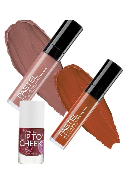 Pastel Bahar 2li Set Likit Mat Ruj 31 Ve 38 + Pastel Lip To Cheek Tint 01 - C...