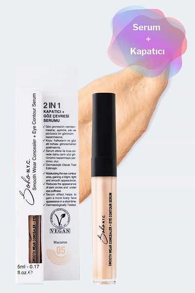 Soho N.Y.C. Vegan Serum Concealer for Under-Eye Dark Circles and Bags 5ml - No:5 Macaron