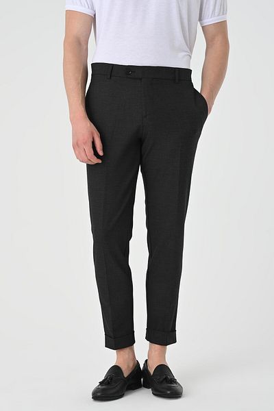 Antioch Smoked Regular Fit Double Leg Men's Trousers