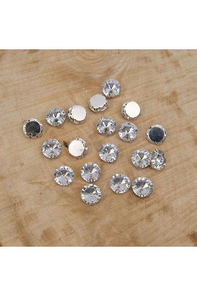Kanguroom Carcasă metalică rotundă de culoare argintie Strut Stone 12 mm Beyoğlu Stone 25 buc