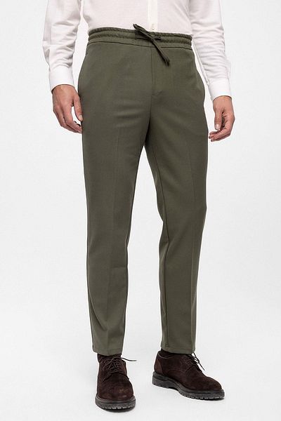 Antioch Khaki Elastic High Waist Men's Trousers