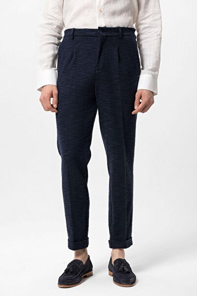 S13 Store Textured pleated double leg men's trousers