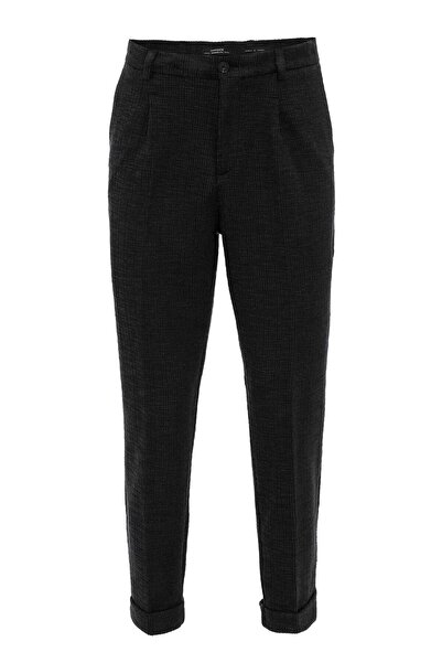 S13 Store Textured pleated double leg men's trousers