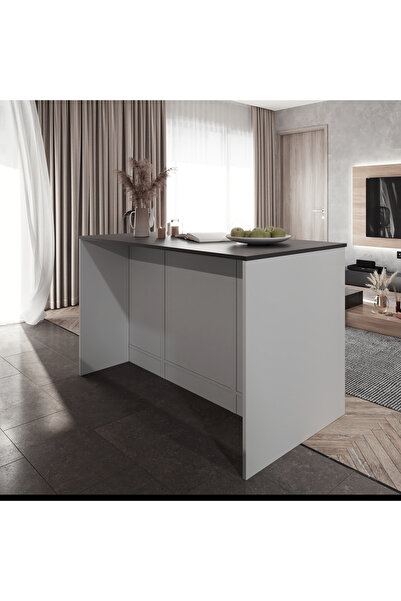 Tdesigno Reina Mutfak Adası -2 Kapaklı Alt Modül- Çok Amaçlı Dolap 140 Cm Tezgah Dahil