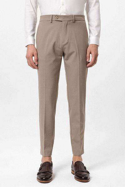 Antioch Beige Men's Fabric Trousers