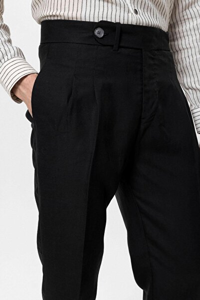 Antioch Black Double Leg High Waist Men's Trousers