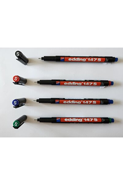 Edding Asetat Kalemi Silgili (E-147S) 4 Renk Set