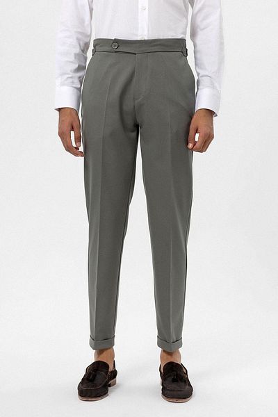 Antioch Khaki High Waist Regular Fit Men's Trousers