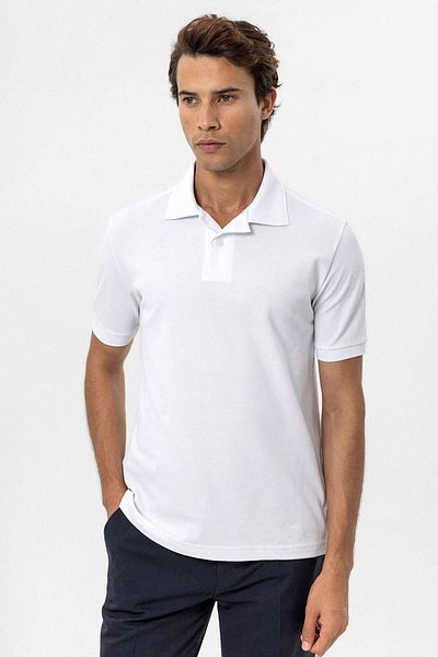 Antioch White Polo Neck Men's T-shirt