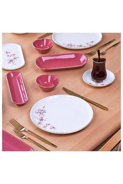 Glore Asya Spring 6 Person 41 Piece Ceramic Breakfast Set