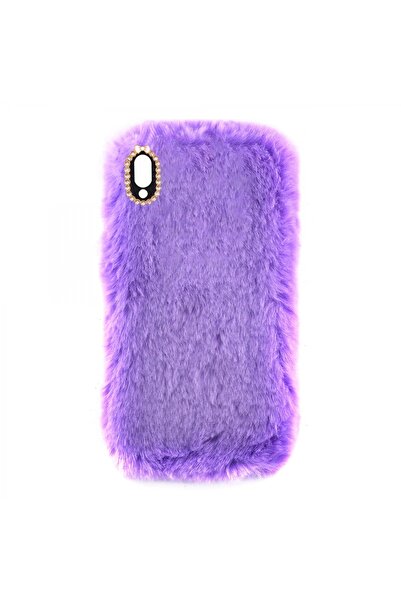 Nettech Huawei P20 Lite Uyumlu Peluş Arka Koruma Kılıf - Lila