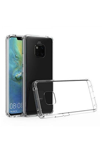 Nettech Huawei Mate 20 Pro Uyumlu Tıpalı Şeffaf Seri Arka Koruma Kılıf - Şeffaf