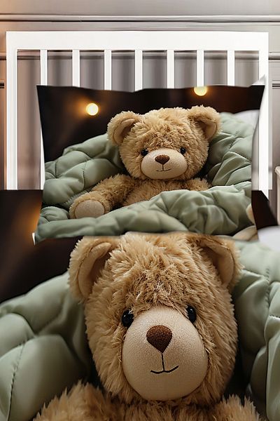 Else Halı Teddy Bear Patterned Girl's Decorative Printed Bedspread