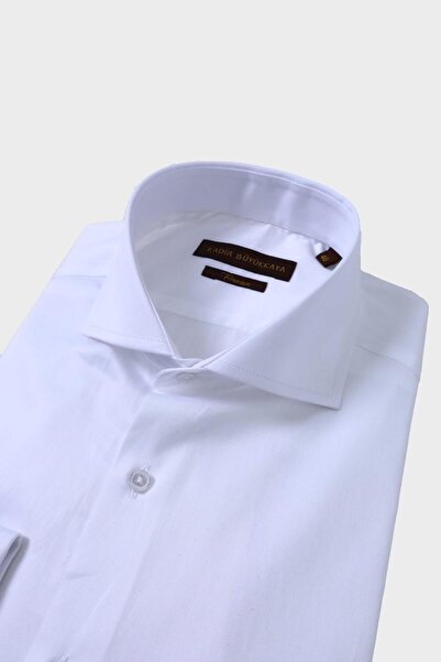 Kadir Büyükkaya Slim Fit Italyan Yaka Duble Manşet Pamuklu Erkek Gömlek
