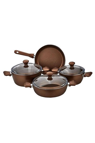 Pierre Cardin 7 Piece Granic Granite Pot Set Rose Gold