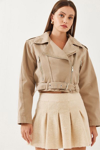 Bianco Lucci Γυναικείο μπουφάν Gabardine Biker 2436 60351027