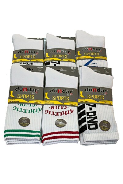 REMSA Men's 41-45 Tennis Training Socks 6 Pack Dndr-02 Mixed Color White
