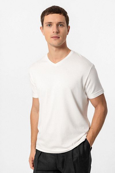 Antioch White Basic V-Neck Men's T-Shirt