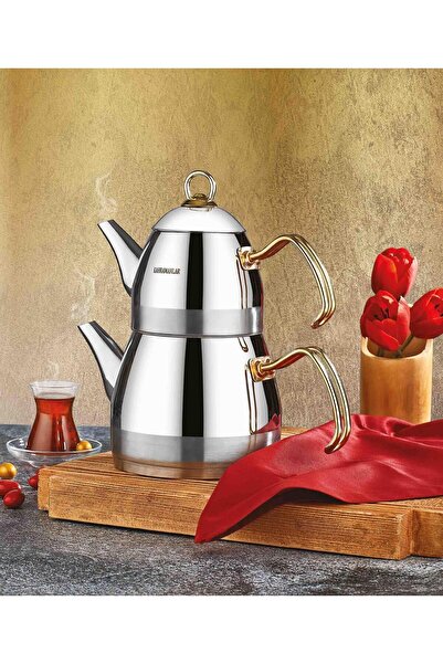 Kahramanlar Medium-Sized Roma Gold Line Teapot 1037-g