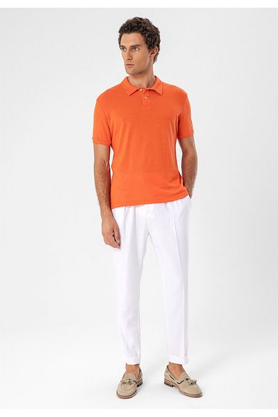 Antioch Salmon Polo Neck Slim Fit Men's T-shirt