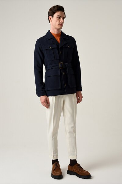S13 Store Men's apache collar belt detailed seasonal jacket